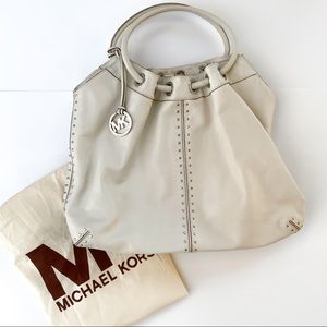 Michael Kors Astor Vanilla Leather Tote Purse w/ Dust Bag